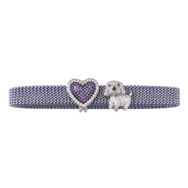 Pulseira de aço em malha Com berloques