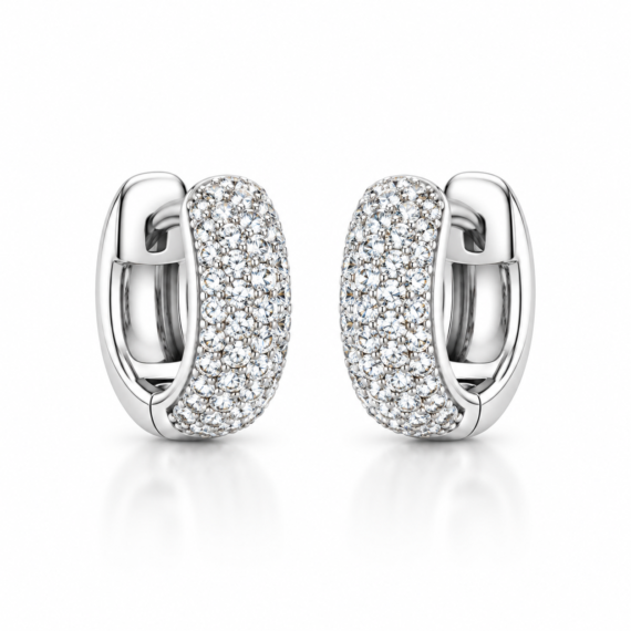 Argola Micro Cravejada 1 MM Moissanite