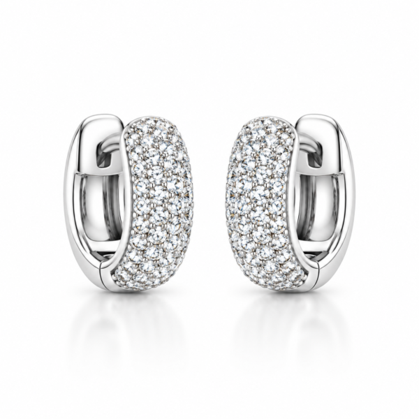 Argola Micro Cravejada 1 MM Moissanite