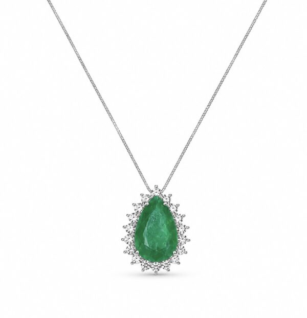 Colar Real Luxo Esmeralda Fusion Zircônias Prata 925