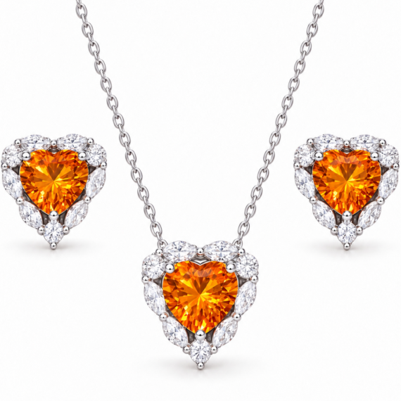 Conjunto Heart Granada Prata 925