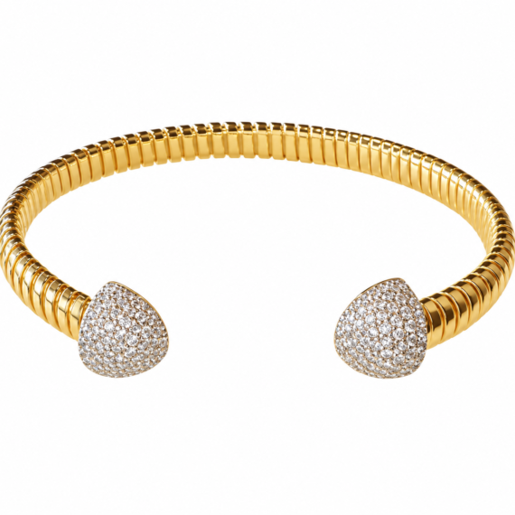 Bracelete Maléavel Ouro Pontas Cravejadas