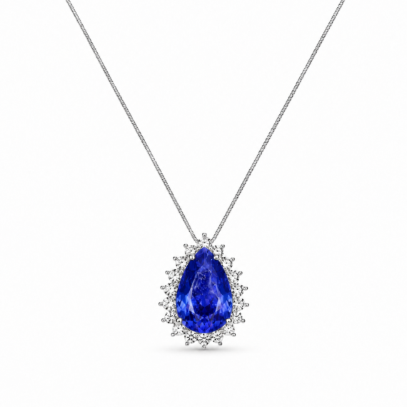 Colar Real Tanzanita Luxo Fusion Zircônias Prata 925
