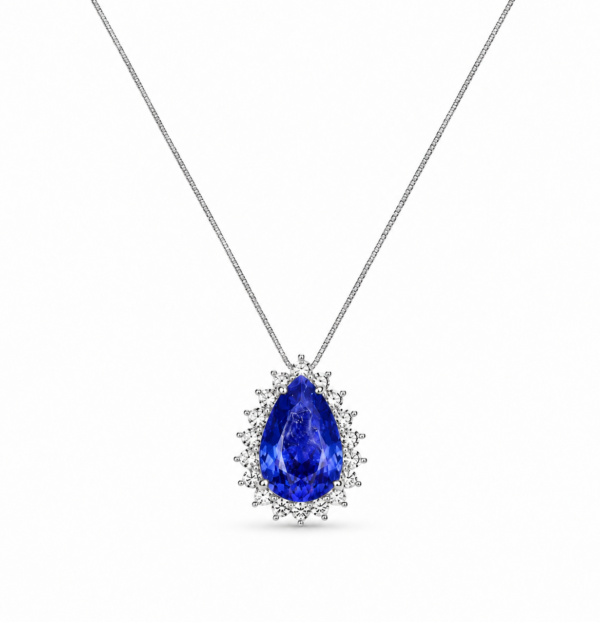 Colar Real Tanzanita Luxo Fusion Zircônias Prata 925