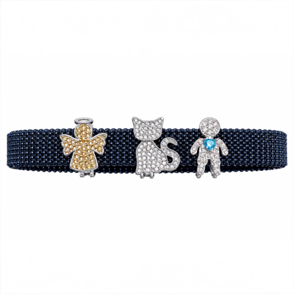 Pulseira de aço em malha Com berloques