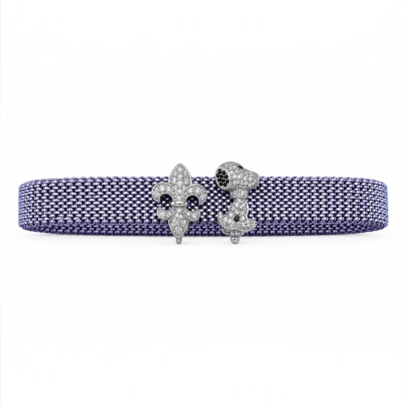 Pulseira de aço em malha Com berloques