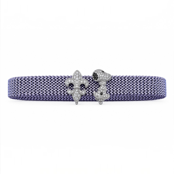 Pulseira de aço em malha Com berloques