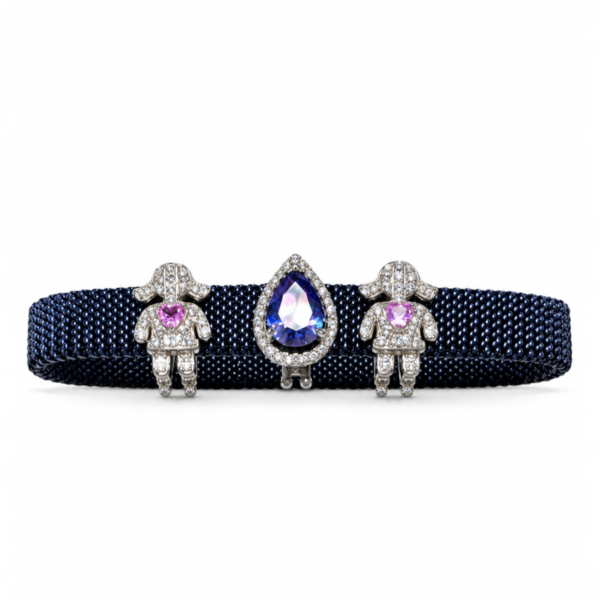 Pulseira de aço em malha Com berloques
